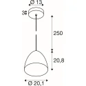 SLV Luminaire à suspension PARA CONE 20 SMART SET E27 RGBW lot de 1, RGBW, avec douille E27 IP20, or, noir gradable