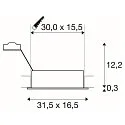 Ceiling recessed spot NEW TRIA ES111 2 SQUARE, 2xGU10, 230V, inkl. clip springs, alu brushed