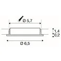 SLV Lumière encastrée DL 126 LED rond IP20, métal brossé  2,8W 170lm 3000K 90° 90° CRI >80