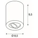 SLV Ceiling luminaire TRILEDO ROUND CL Surface mount luminaire Downlight, LED, 6W, 38°, 3000K, incl. driver, matt black