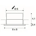 SLV Plafonnier encastré PATTA-I SQUARE angulaire, rigide IP65 / IP20, blanche gradable