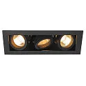 Ceiling recessed spot KADUX 3 GU10 Downlight, 3xGU10, 230V, Clip springs, black
