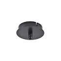 Rosace de plafond pour FITU PD 1 voie, rond noir 