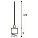 SLV Luminaire à suspension FENDA sans abat-jour, avec câble ouvert E27 IP20, chrome gradable