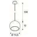 Pendant luminaire LIGHT EYE, GU10, max. 75W, white/chrome