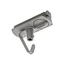 Adapter for 1-Phase High Voltage track, electrical, with hook, silver grey
