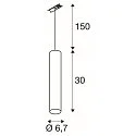 SLV 1- Luminaire à suspension monophasé ENOLA B PD-1 Bas, cylindrique GU10 IP20, blanche gradable