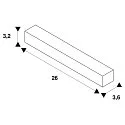 Eutrac Straight coupler for 3-Phase High voltage Track, silver grey