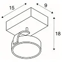 SLV Wall luminaire KALU 1 QPAR111 Ceiling luminaire, ES111, max. 75W, alu brushed