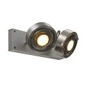 SLV Applique et plafonnier KALU CW DOUBLE QPAR111 à 2 flammes, pivotant à la cardan, avec douille GU10 IP20, aluminium brossé