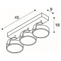 SLV Applique et plafonnier KALU CW TRIPLE QPAR111 3 flammes, pivotant à la cardan, avec douille GU10 IP20, aluminium brossé