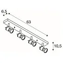 SLV Spot ASTO 4 GU10, aluminium brossé