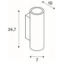 SLV Wall luminaire PLASTRA Tube, plaster, white, 2xGU10