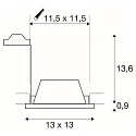 SLV Lumière encastrée PLASTRA angulaire GU10, blanche max. 35W