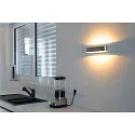 SLV Luminaire mural ASSO 300 haut bas, ovale IP20, aluminium brossé gradable