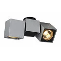 SLV Luminaire de plafond ALTRA DICE II à 2 flammes, forme en dé, rotatif GU10 IP20, Gris argent gradable