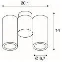 SLV Wall-/Ceiling spot ENOLA B SPOT DOUBLE, 2-heads, 2x GU10 QPAR51,  rotatable, swivelling, aluminium, white