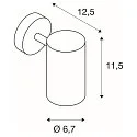 SLV Wall-/Ceiling spot  ENOLA B SINGLE SPOT, 1-head, GU10 QPAR51, rotatable, swivelling, aluminium, black