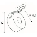 Projecteur triphasé KALU TRACK LED PHASE adaptateur triphasé inclus, bloc d'alimentation inclus, pivotant à la cardan IP20