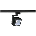 Projecteur triphasé EURO CUBE ON-OFF forme en dé, commutable, à cardan IP20, noir 