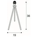 SLV Lampe de table FENDA II TRIPOD BASIS avec interrupteur, sans abat-jour E27 IP20, noir 