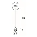 Luminaire à suspension FENDA sans abat-jour E27 IP20, noir  gradable