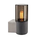 Wall luminaire LISENNE, E27, smoke glass