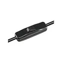 SLV Lampe de table FENDA STRAIGHT BASIS avec interrupteur, sans abat-jour E27 IP20, noir 