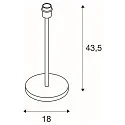 SLV Lampe de table FENDA STRAIGHT BASIS avec interrupteur, sans abat-jour E27 IP20, noir 