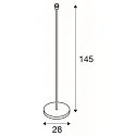 SLV Lampadaire FENDA STRAIGHT BASIS avec interrupteur, sans abat-jour E27 IP20, noir 