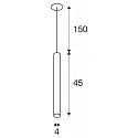 SLV Luminaire à suspension HELIA 40 PD version pour montage encastré, noir 