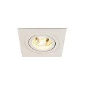 SLV Lumière encastrée PIREQ QPAR51 SQUARE DOWNLIGHT pivotant, rotatif GU10 IP20, blanc mat gradable