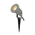 SLV Lampe à piquet de terre NAUTILUS 10 avec prise de courant, réglable GU10 IP65, mat, Gris argent gradable