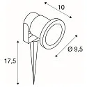 SLV Lampe à piquet de terre NAUTILUS 10 avec prise de courant, réglable GU10 IP65, mat, Gris argent gradable