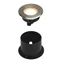 SLV Projecteur encastré DASAR® FLAT 80 rond, rigide, accessible IP65 / IP67, acier inoxydable brossé 