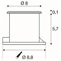 SLV Projecteur encastré DASAR® FLAT 80 rond, rigide, accessible IP65 / IP67, acier inoxydable brossé 