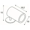 SLV Projecteur d'extérieur HELIA SPOT L avec prise de courant, dimmable, pivotant à la cardan IP66, anthrazit gradable