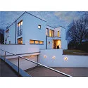 SLV Outdoor luminaire BULAN Wall / Ceiling luminaire, round, E14, max. 60W, satined glass, silver grey