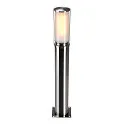 Lampadaire d’extérieur BIG NAILS cylindrique, court, avec diffuseur E27 IP44, acier inoxydable gradable
