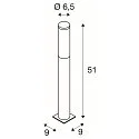 SLV Floorlamp BIG NAILS 50 Stainless steel, height 51cm