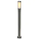 Lampadaire d’extérieur BIG NAILS cylindrique, langue, avec diffuseur E27 IP44, acier inoxydable gradable