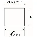 SLV Projecteur encastré DASAR ES111 angulaire GU10 IP67, acier inoxydable, noir 