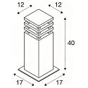 SLV Outdoor Floorlamp RUSTY SQUARE 40, IP55, 40 x 12 x 12cm, E27 TC-DSE, FeCSi steel rust color