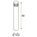 SLV Lampadaire d'extérieur VAP SLIM E27 IP44, acier inoxydable
