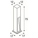Lampadaire d’extérieur ARROCK STONE 75 COB angulaire, langue LED IP55, gris basalte, acier inoxydable 