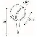 SLV Lampe à piquet de terre SITRA 360 SPIKE à 1 flamme, avec prise de courant, inclinable GX53 IP44, anthrazit gradable