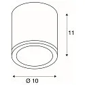 SLV Outdoor Ceiling Luminiare SITRA CL, Ø 10cm / H 11cm, IP44, GX53 TCR-TSE max. 9W, anthracite