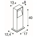SLV Luminaire en forme de borne LOGS 40 Bas, angulaire, indirect LED IP65, anthrazit 