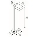 SLV Floor lamp QUADRASYL SL 75, square, GX53, max. 11W
