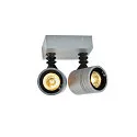Luminaire mural d’extérieur MYRA DOUBLE à 2 flammes, rotatif, inclinable GU10 IP55, Gris argent gradable